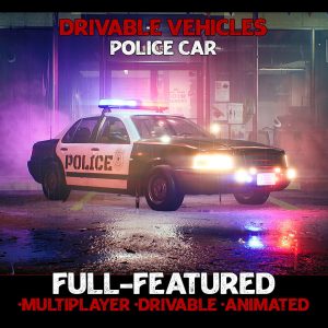 Police Car - Drivable UE4 UE5