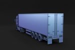 Semi truck with white trailer