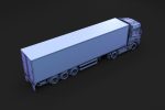 Semi truck with white trailer
