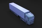 Semi truck with white trailer