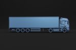 Semi truck with white trailer