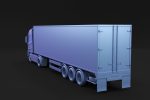 Semi truck with white trailer