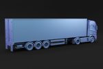 Semi truck with white trailer