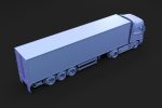 Semi truck with white trailer