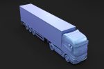 Semi truck with white trailer