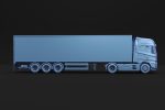 Semi truck with white trailer